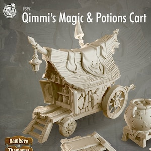 Magic Potion Cart Caravan Premium dnd Miniature Mini | 28mm 32mm to 100mm | Resin 3D Printed | 41567
