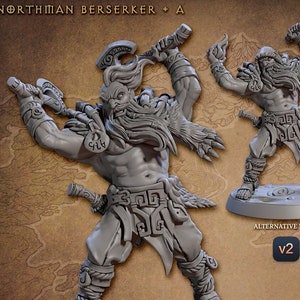 Viking Barbarian Berserker A Premium dnd Miniature Mini Figure Statue | 28mm 32mm to 100mm | 30688