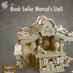 Book Seller Shop Premium dnd Miniature Mini | 28mm 32mm to 100mm | Resin 3D Printed | 41565