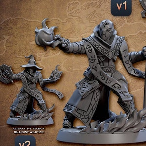 Warforged Wizard Premium 28mm 32mm dnd Miniature | Construct Monk Mage Warlock Mini | Resin 3D Printed | 30026