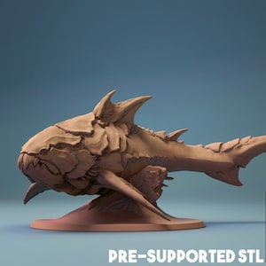 Fish Dunkleosteus v1 | Premium 3D Printed Fantasy Tabletop Miniatures 28mm 32mm up to 100mm |  dnd  20640