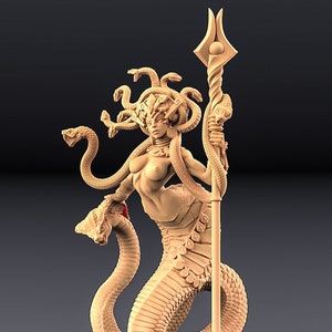 Naga Queen Pin-Up | Premium 3D Printed Tabletop Miniatures 28mm to 100mm  | 20751