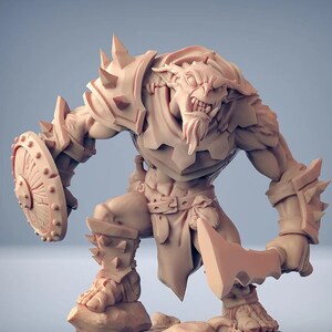 Bugbear Goblin Fighter C dnd Miniature Mini | 28mm 32mm up to 100mm | Resin 3D Printed | 30424