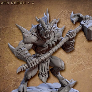 Demon Fighter Warrior C Premium dnd Miniaturowa figurka Minifigurka 28 mm 32 mm do 100 mm | 30920