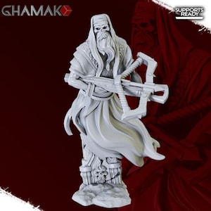 Wraith Necromancer Undead Lich Premium dnd Miniature Mini Figurine Figure | 28mm 32mm 100mm | Resin 3D Printed | 40312