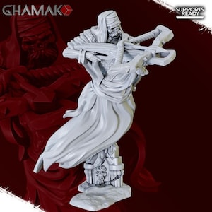 Wraith Necromancer Undead Lich Premium dnd Miniature Mini Figurine Figure | 28mm 32mm 100mm | Resin 3D Printed | 40313