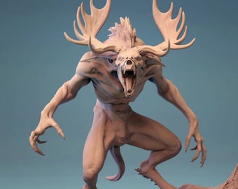 Wendigo Premium Fantasy dnd Miniatur-Minifigur Figur | Geschliffen und grundiert | Harz 3D gedruckt | 28mm 32mm bis 100mm | 30619