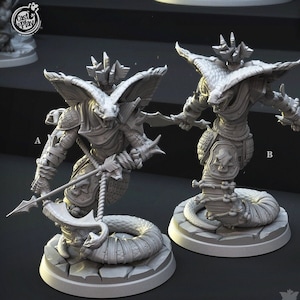 Serpent Snake Yuddrakh Archer Premium dnd Miniature Mini | 28mm 32mm to 100mm | Resin 3D Printed | 41408_09
