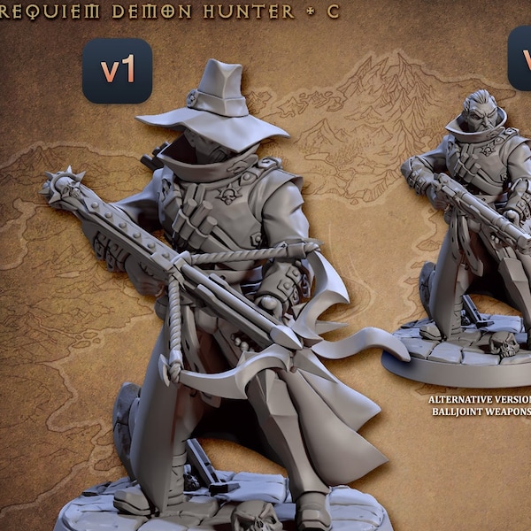 Marksman Premium dnd Miniature Mini 28mm to 100mm | Ranger Archer Shooter Human Demon Vampire Hunter Resin 3D Printed | 30055