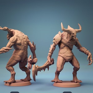 Horned Demon Tiefling A Premium dnd Miniature Mini Figure Figurine | 28mm 32mm to 100mm | Resin 3D Printed | 30599
