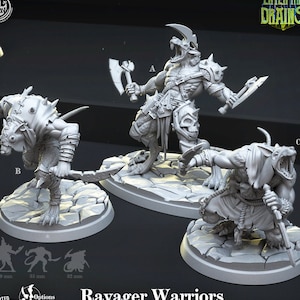 Ratfolk Rat Rogue Warrior Premium Dnd Mini Miniature Figure Figurine 28mm 32mm to 100mm Resin 3D Printed | 41400_02