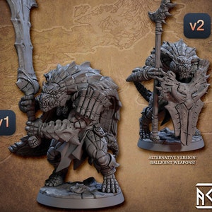 リザードマン リザードフォーク プレミアム dnd ミニチュア ミニ | リザードマン ファイター ウォリアー | 樹脂 3D プリント | 30151 30157