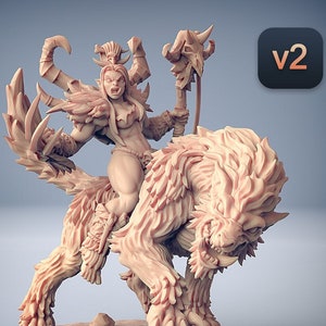 Female Orc Barbarian Shaman Premium dnd Miniature Mini | Resin 3D Printed | 28mm 32mm to 100mm | 30530