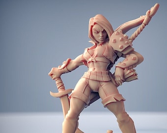 Female Archer Ranger DnD Miniatures compatible with 28mm 32mm fantasy minis | 30496