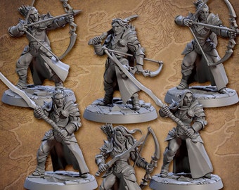 Pack de 6 miniaturas de guerreros elfos para DnD compatibles con miniaturas de fantasía de 28 mm y 32 mm / 30718_23