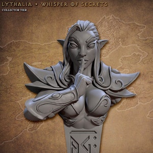 High Elf Female v2 Bust Statue Sculpture Fantasy Resin 3D Printed 1:16 scale | 30802