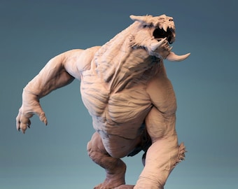 Figurki DnD Demon Silver Gorilla v3 kompatybilne z figurkami fantasy w skali 28 mm i 32 mm | 44337