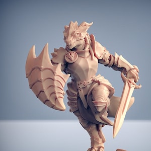 Miniaturas de Paladina Dragonborn feminina para D&D, compatíveis com miniaturas de fantasia de 28 mm e 32 mm | 30549