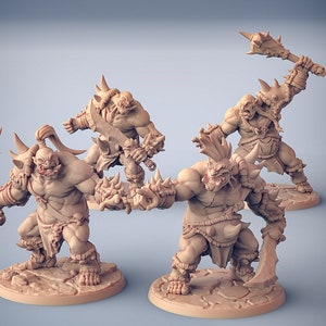 4x Orc Barbarian Horde Premium dnd Miniature Mini | 28mm 32mm to 100mm | Resin 3D Printed | 30523_26