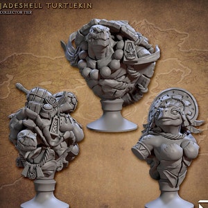 3x Tortle Turtle Bust Pack Bundle Statue Sculpture Fantasy Resin 3D Printed 1:16 scale | 30836_38