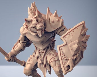 Gnoll Warrior A DnD Miniatures compatible with 28mm 32mm fantasy minis | 30294