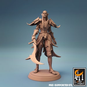 Elf Cleric Paladin Knight v9 Premium dnd Miniature Mini Fighter Warrior | Resin 3D Printed | 28mm 32mm 100mm | 44305