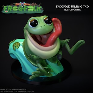 Cute Frog Folk  Premium dnd Miniature Mini | Resin 3D Printed | 28mm 32mm up to 100mm | 45023