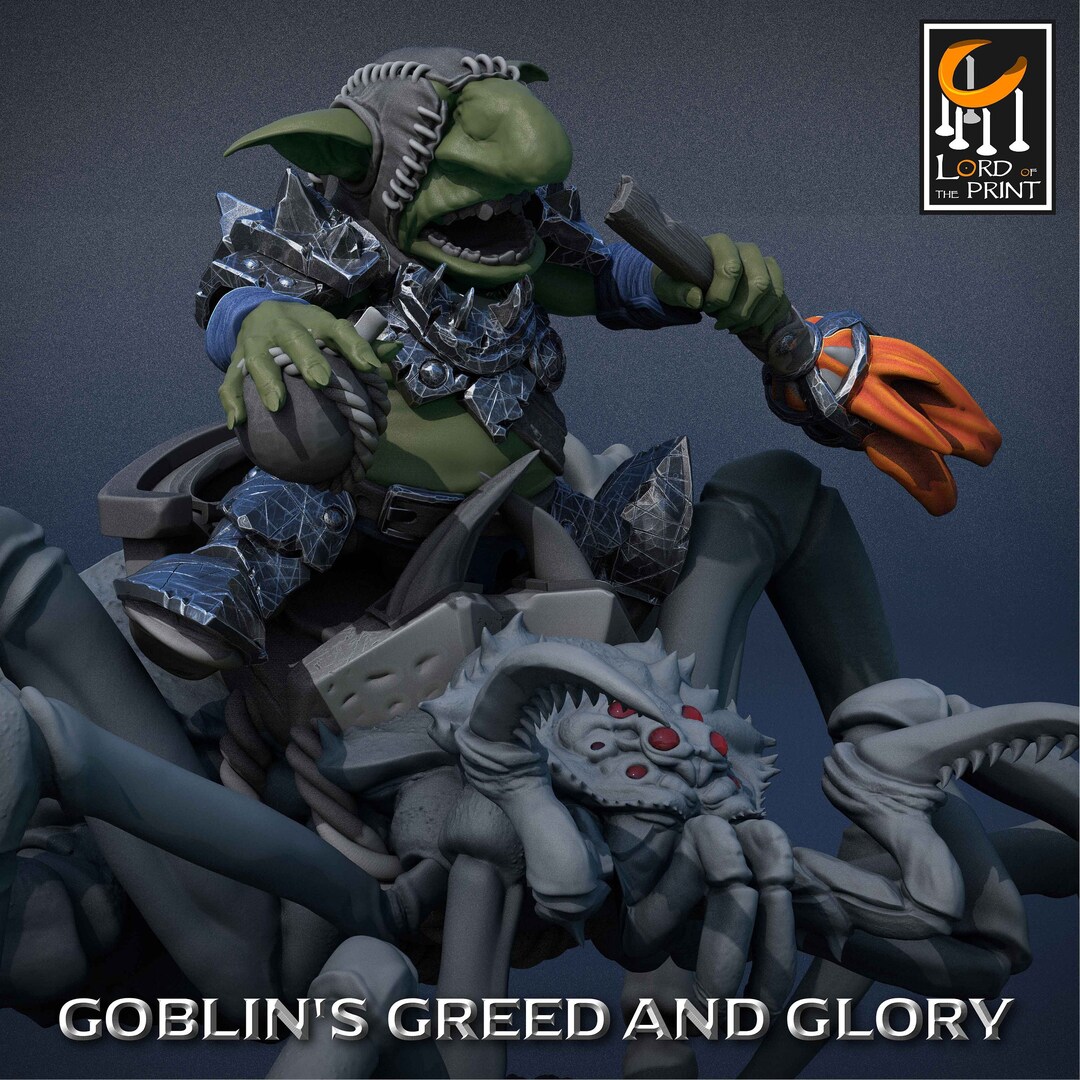 Goblin Fastieth Rider Mini Goblin Rider V8 Dnd Miniatures Compatible With 28mm 32mm Fantasy Minis ...