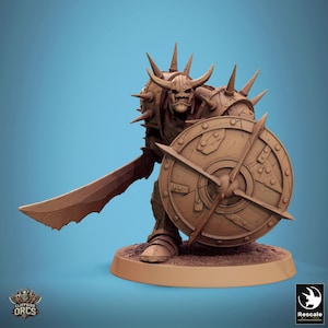 Orc Barbarian Infantry Marauder v18 Premium dnd Miniature Mini | Resin 3D Printed | 28mm 32mm up to 100mm | 46300