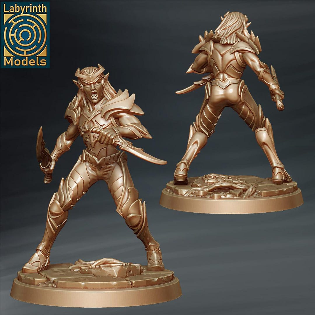 Female Ranger Assassin Rogue V4 Dnd Miniatures Compatible With 28mm ...