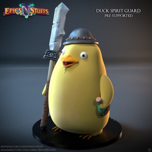 Duck Spirit Guard 1B Premium dnd Miniature Mini | 28mm 32mm to 100mm | Resin 3D Printed | 45030