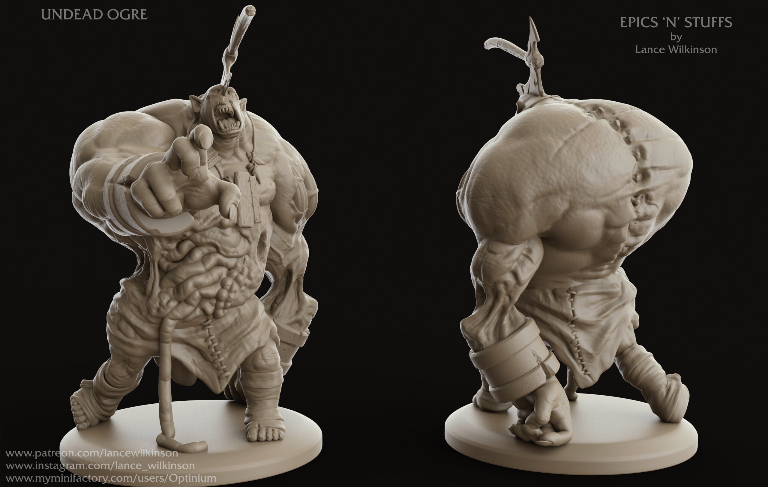 Undead Ogre Monster Dungeons and Dragons D&D Dnd Resin 3D - Etsy Israel