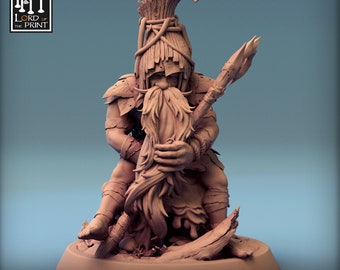 Miniature Gnome Warrior v7 DnD compatibili con miniature fantasy da 28 mm e 32 mm / 44206