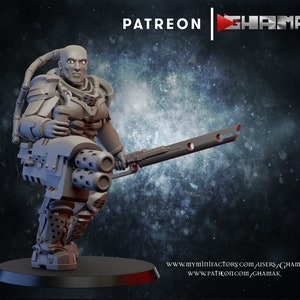 Sci-Fi Warrior Fighter v2 | Premium 3D Printed Tabletop Miniatures 28mm 32mm up to 100mm |    dnd  20231