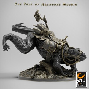 Saddle Frog Jump Beast v2 Premium dnd Miniature Mini | Resin 3D Printed | 28mm 32mm up to 100mm | 43348