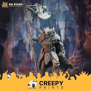Dragonborn Bannerman DnD miniatures compatible with 28mm 32mm tabletop fantasy minis 50108 DM1123
