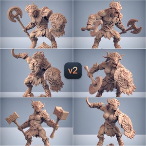 6x Minotaur Barbarian Pack v2 Premium dnd Miniature Mini | 28 mm 32 mm do 100 mm | Druk 3D z żywicy | 30182_87