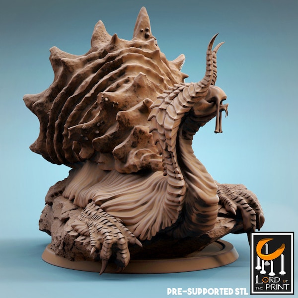 Giant Snail Tortescargot DnD Miniatures compatible with 28mm 32mm tabletop fantasy minis | 43660