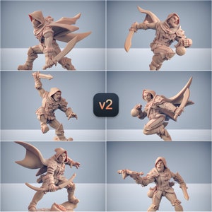 6x Thief Rogue Bandit Pack v2 Premium dnd Miniature Mini | Resin 3D Printed | 30340_45