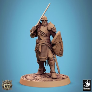 Paladin Knight Cleric Crusade Ranger v7 Premium dnd Miniature Mini  Warrior | Resin 3D Printed| 28mm 32mm 100mm| 46453