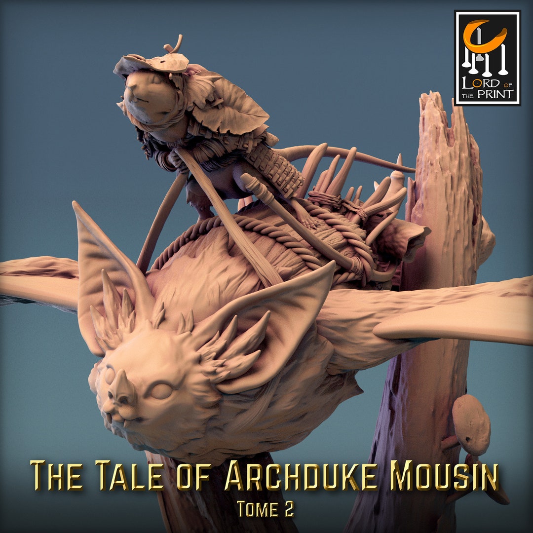 Bat Dragon With Mouse Flying Premium Dnd Miniature Mini Unchained ...