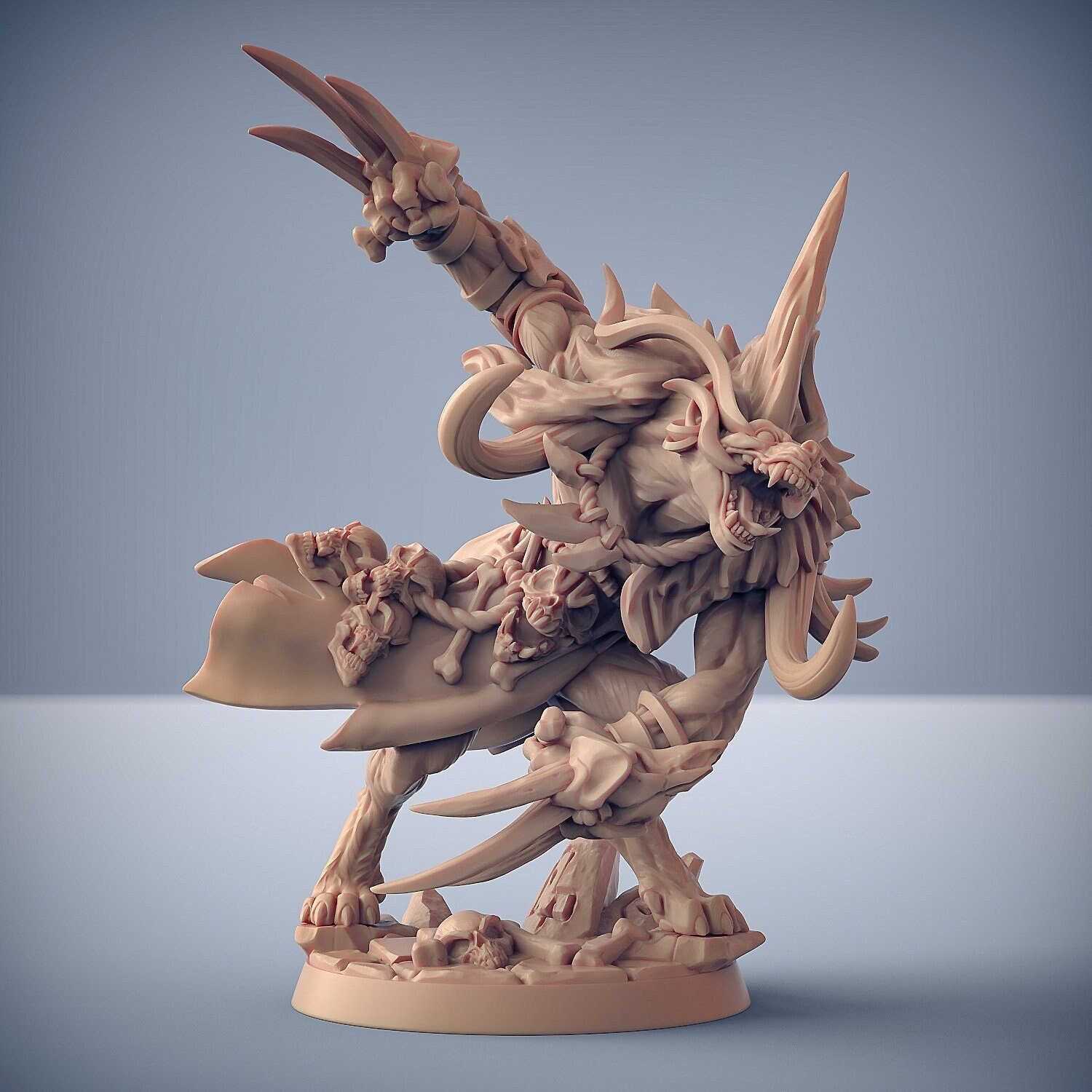 Gnoll Chieftain | Premium dnd Miniature Mini Fighter | Resin 3D Printed | 28mm 32mm to 100mm | 30301