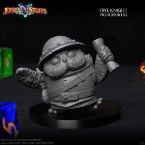 Knight Paladin Owl Owlkin Premium dnd Miniature Mini | Resin 3D Printed | 28mm 32mm up to 100mm | 45203
