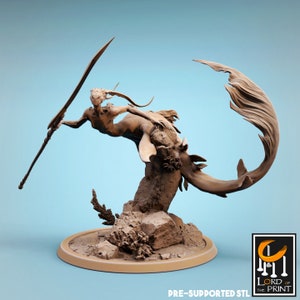 Siren Woman Mermaid v2 Premium dnd Miniature Mini | Resin 3D Printed | 28mm 32mm up to 100mm | 43663