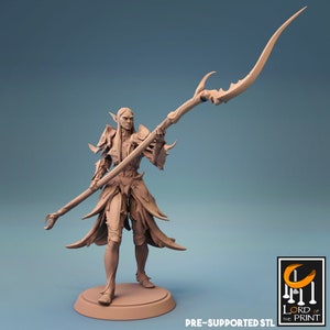 Elf Cleric Paladin Knight v6 Premium dnd Miniature Mini Fighter Warrior | Resin 3D Printed | 28mm 32mm 100mm | 44302