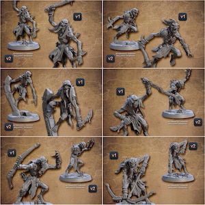 6x Ghoul Undead Skeleton Necromancer Pack Premium dnd Miniature Mini | Resin 3D Printed 28mm 32mm to 100mm | 30476_81