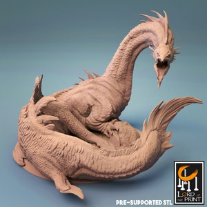 Snake Serpent Great Linnorm v1 Premium dnd Miniature Mini Figure Figurine 28mm 32mm to 100mm | 44328