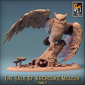 Owl v4 Premium dnd Miniature Mini Unchained | Resin 3D Printed | 28mm 32mm up to 100mm | 44056