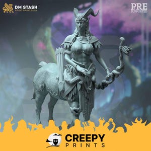 Vrouwelijke Centaur Ranger DnD-miniaturen compatibel met fantasieminis van 28 mm en 32 mm op tafel 50370 DM1222