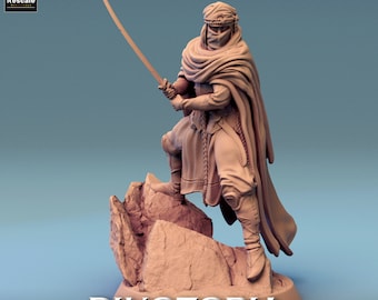 Miniaturas DnD Desert Assassin Rogue v2 compatibles con miniaturas de fantasía de 28 mm y 32 mm / 44714